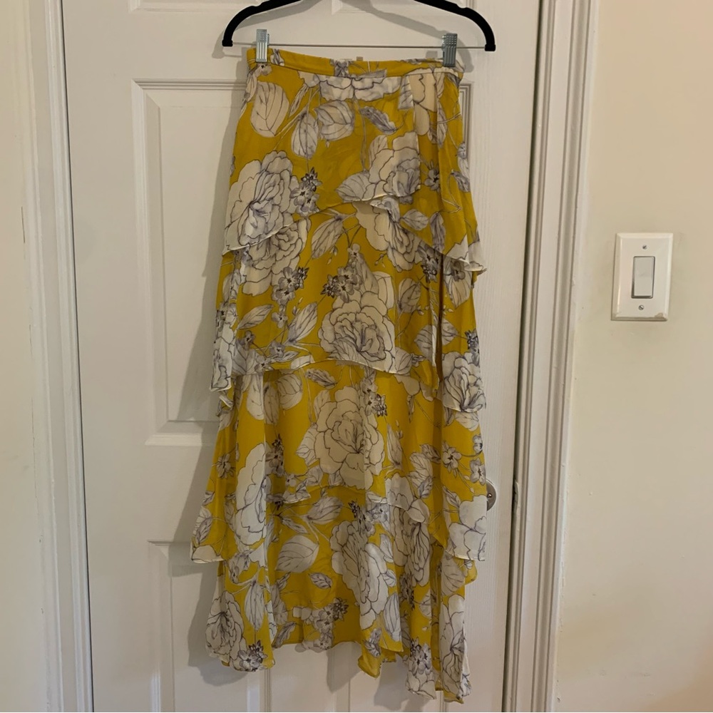 Anthropologie Floral Chiffon Skirt